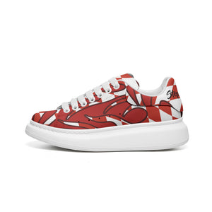 Unisex Non Slip Lace Up Faux Leather Sneakers