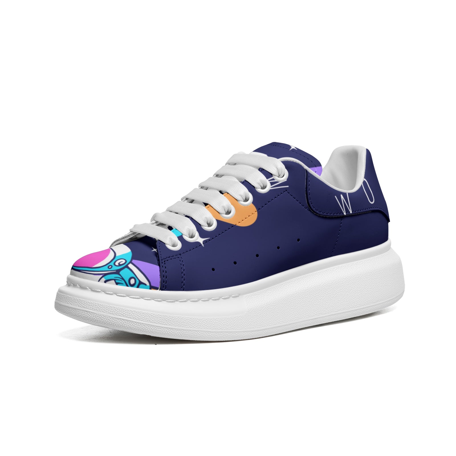 Unisex Non Slip Lace Up Leather Sneakers