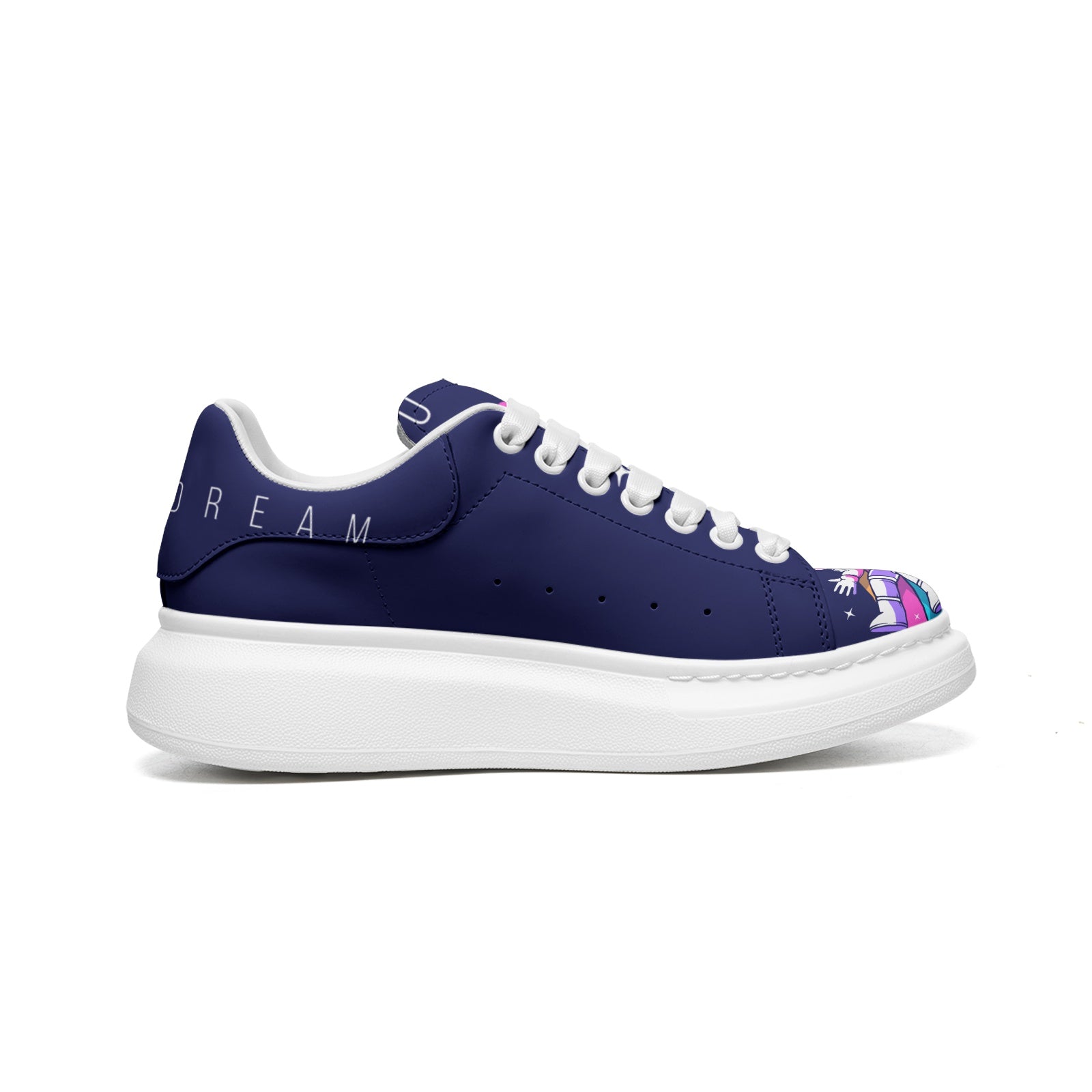 Unisex Non Slip Lace Up Leather Sneakers