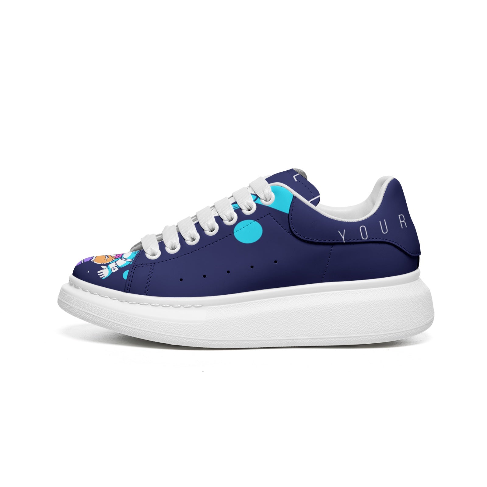 Unisex Non Slip Lace Up Leather Sneakers