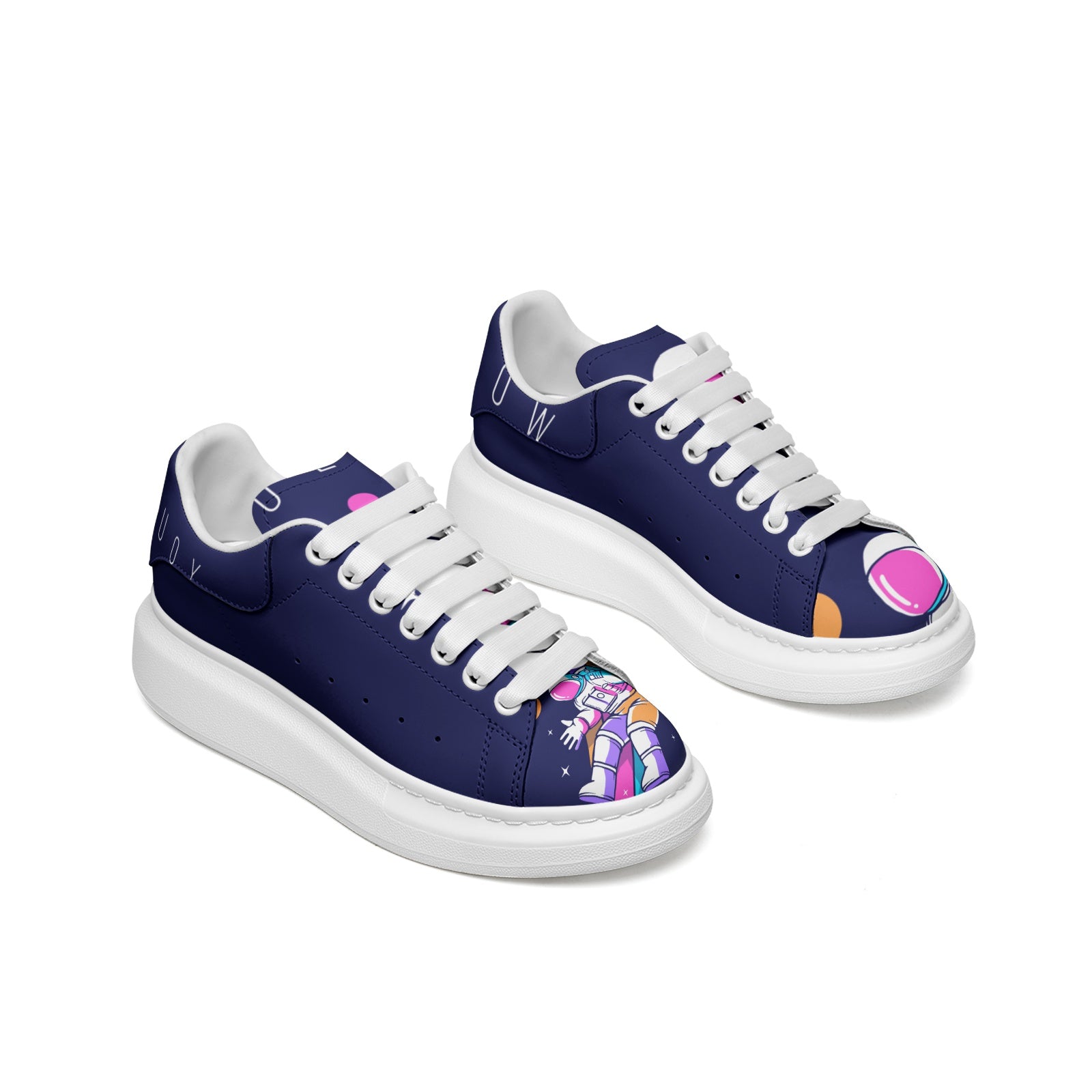 Unisex Non Slip Lace Up Leather Sneakers