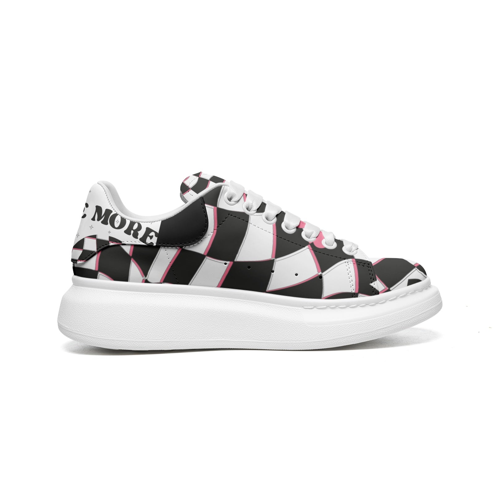 Unisex Non Slip Lace Up Faux Leather Sneakers