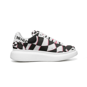 Unisex Non Slip Lace Up Faux Leather Sneakers