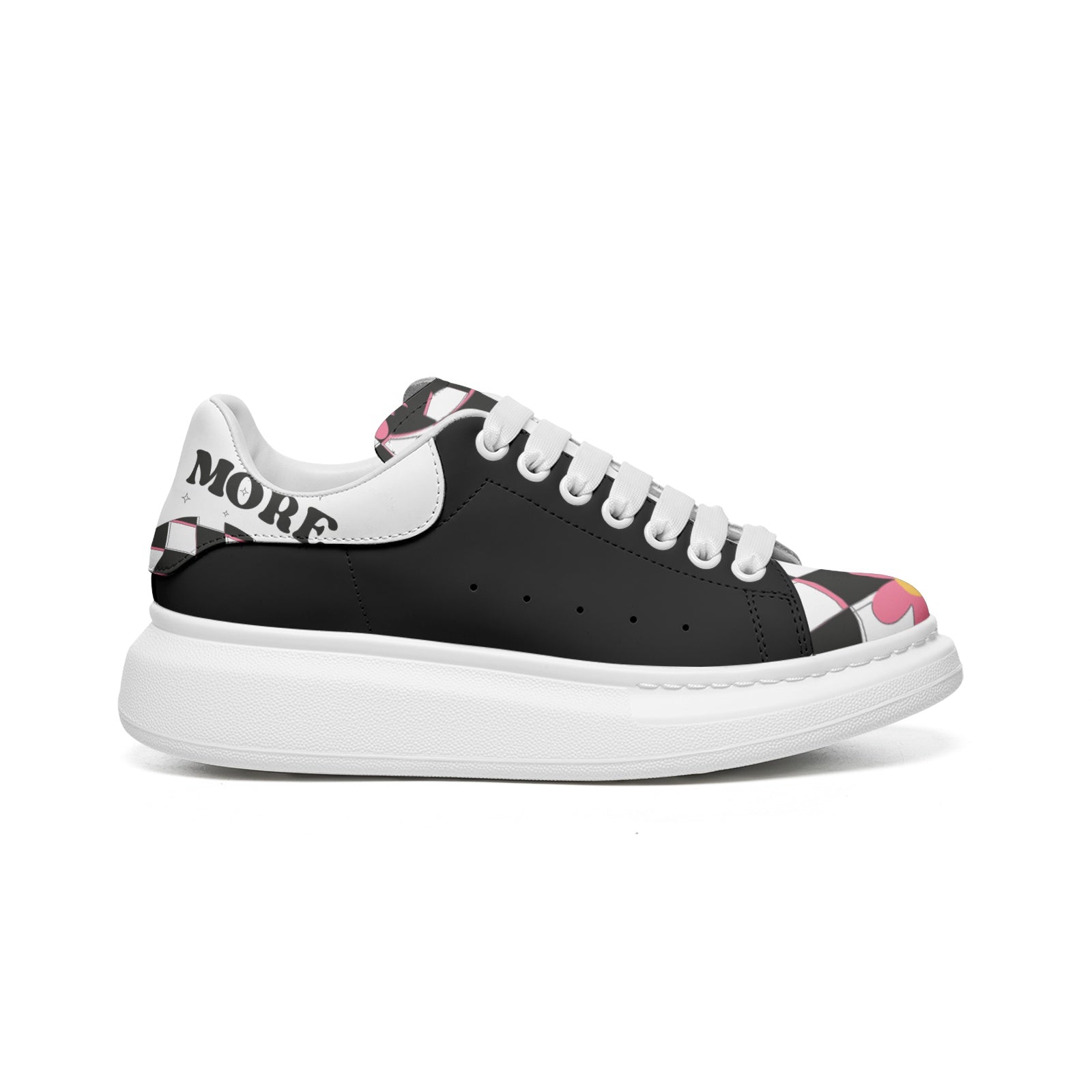 Unisex Non Slip Lace Up Faux Leather Sneakers