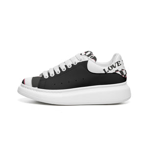 Unisex Non Slip Lace Up Faux Leather Sneakers