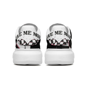 Unisex Non Slip Lace Up Faux Leather Sneakers