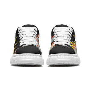 Unisex Non Slip Lace Up Faux Leather Sneakers