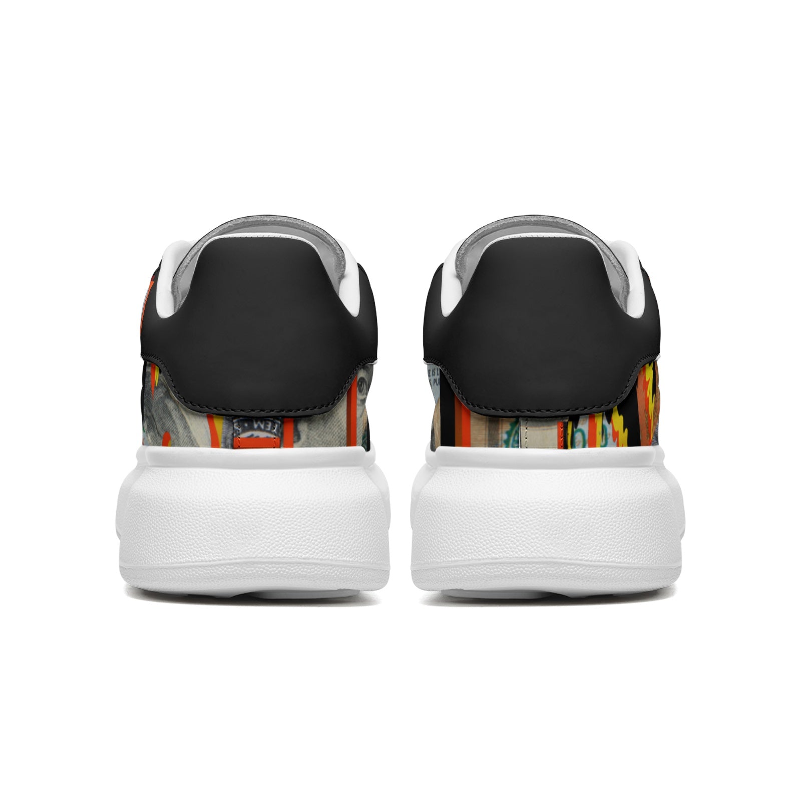Unisex Non Slip Lace Up Faux Leather Sneakers