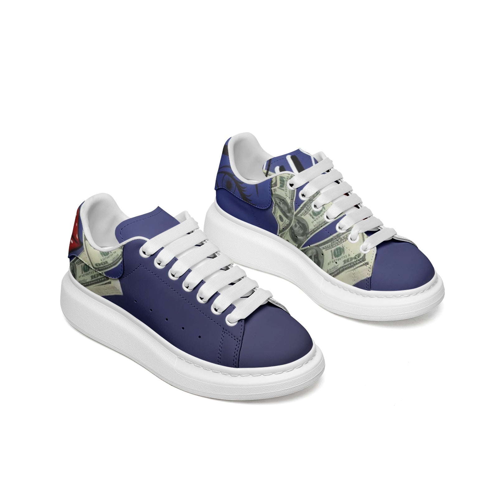 Unisex Non Slip Lace Up Leather Sneakers