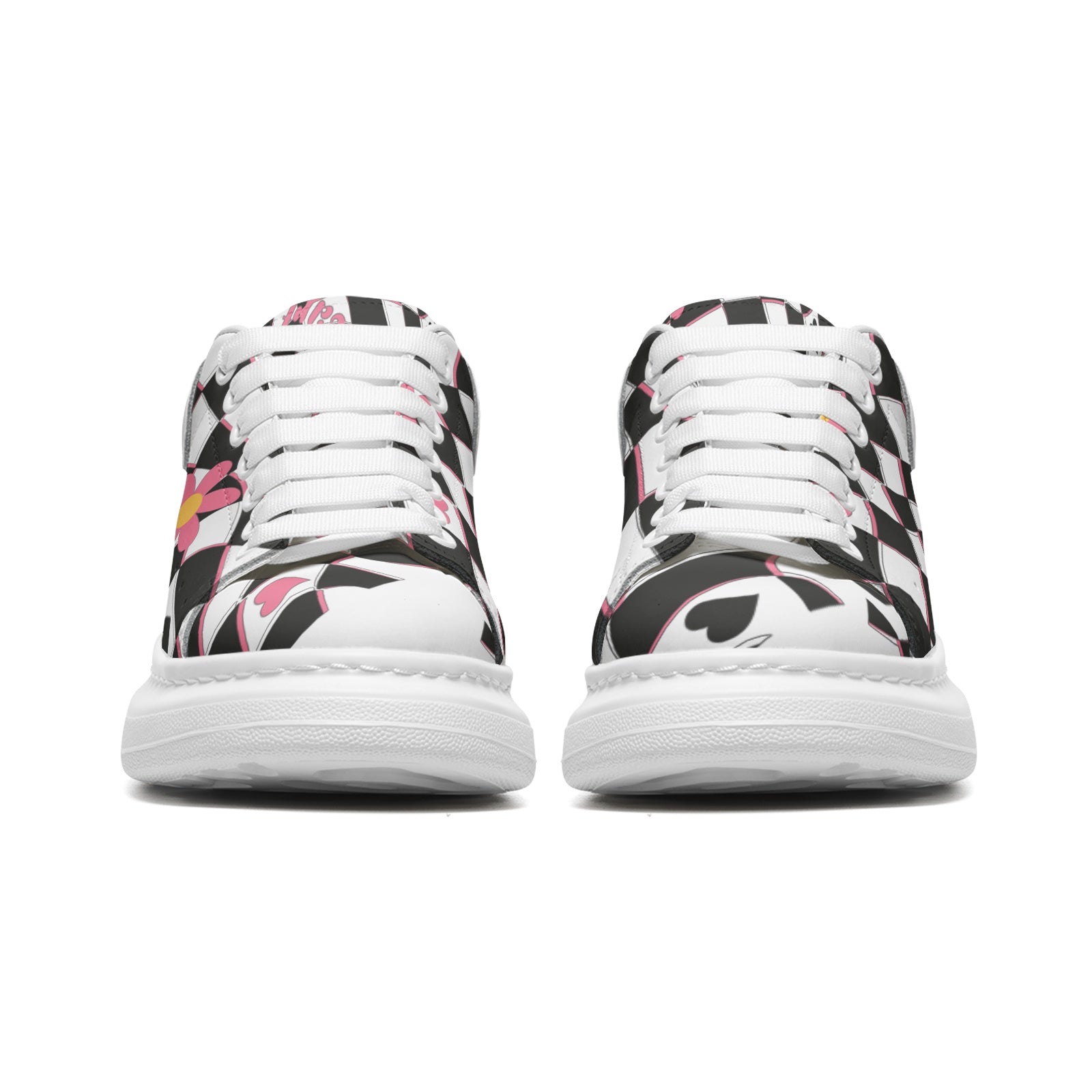 Unisex Non Slip Lace Up Faux Leather Sneakers