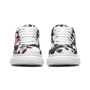 Unisex Non Slip Lace Up Faux Leather Sneakers