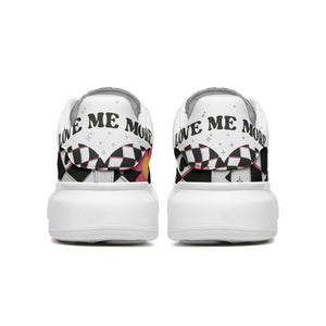 Unisex Non Slip Lace Up Faux Leather Sneakers