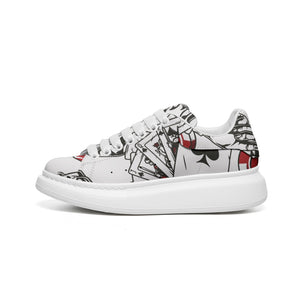 Unisex Non Slip Lace Up Faux Leather Sneakers