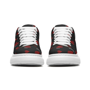 Unisex Non Slip Lace Up Faux Leather Sneakers