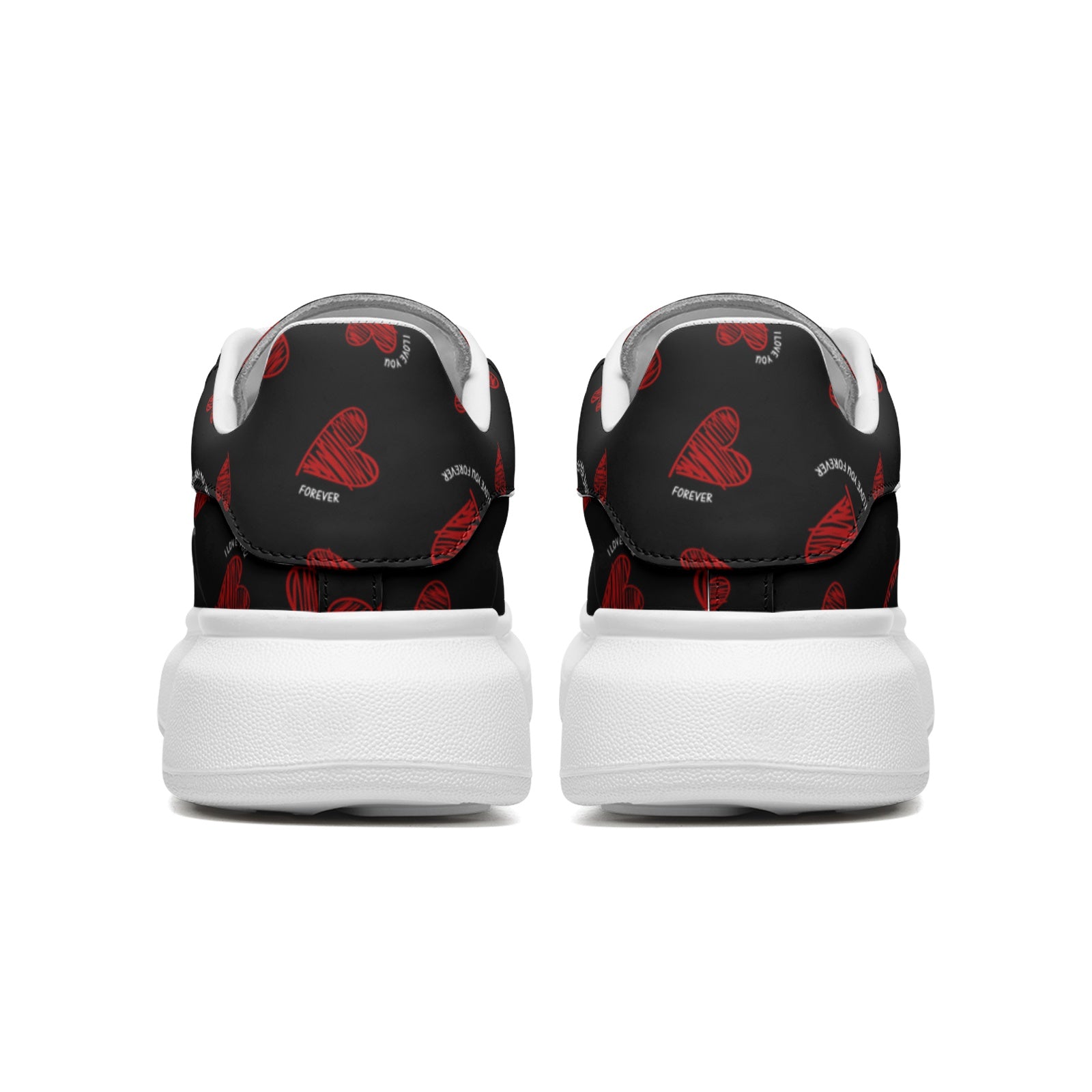 Unisex Non Slip Lace Up Faux Leather Sneakers