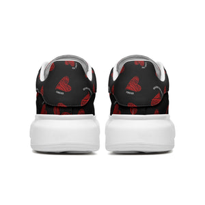 Unisex Non Slip Lace Up Faux Leather Sneakers