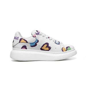 Unisex Non Slip Lace Up Faux Leather Sneakers