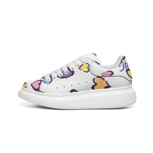 Unisex Non Slip Lace Up Faux Leather Sneakers