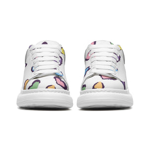 Unisex Non Slip Lace Up Faux Leather Sneakers