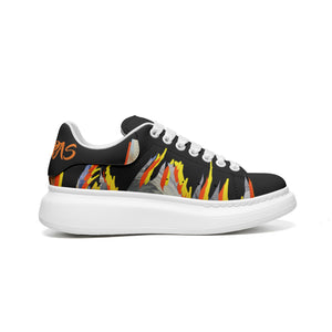 Unisex Non Slip Lace Up Faux Leather Sneakers