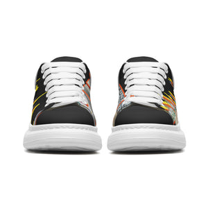 Unisex Non Slip Lace Up Faux Leather Sneakers