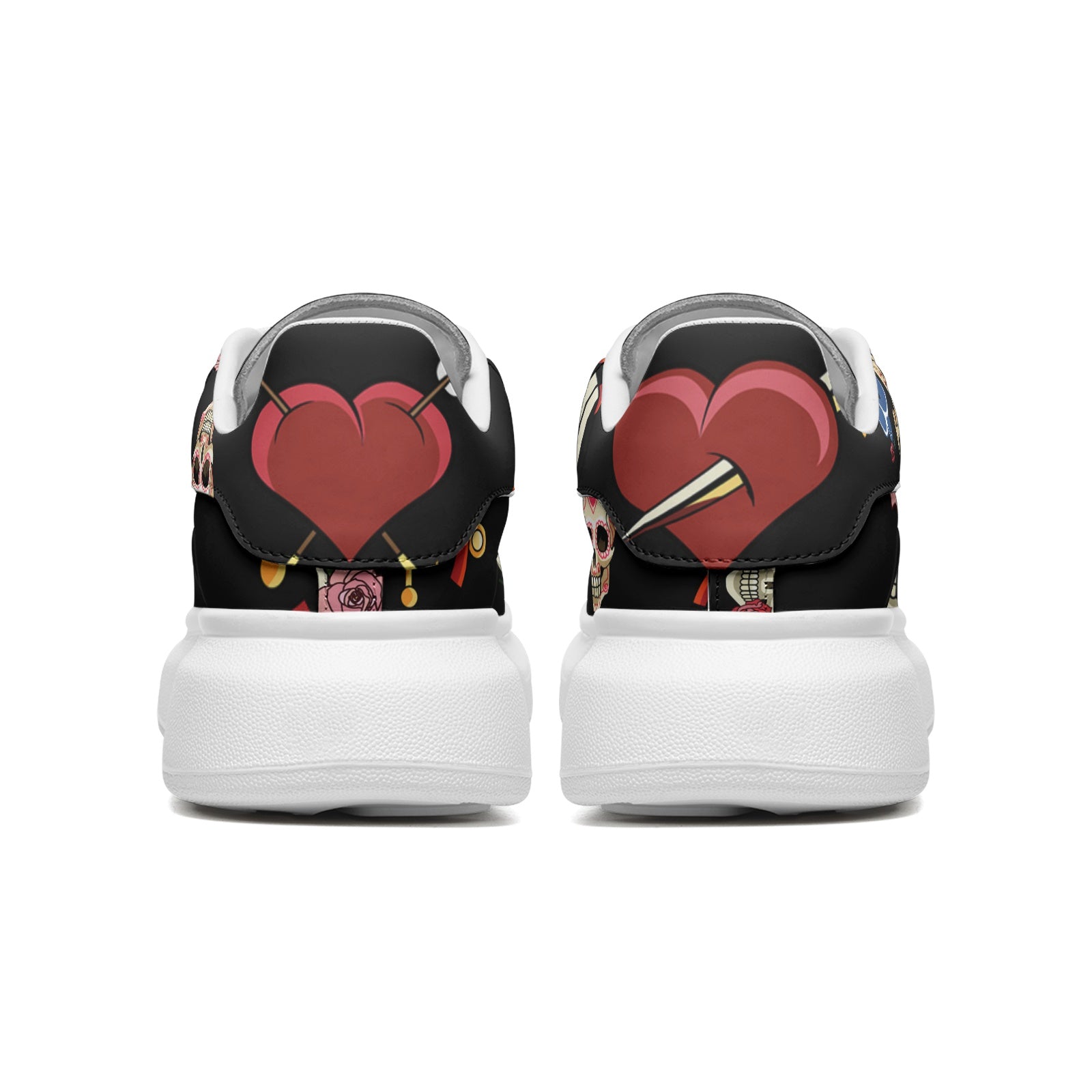 Unisex Non Slip Lace Up Faux Leather Sneakers