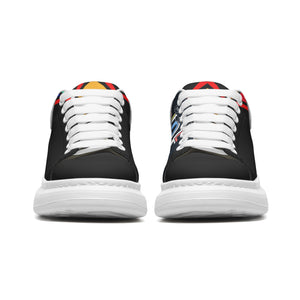 Unisex Non Slip Lace Up Faux Leather Sneakers