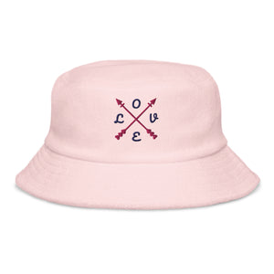 Unstructured terry cloth bucket hat