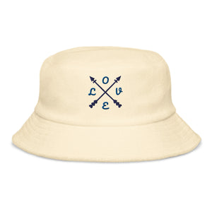 Unstructured terry cloth bucket hat