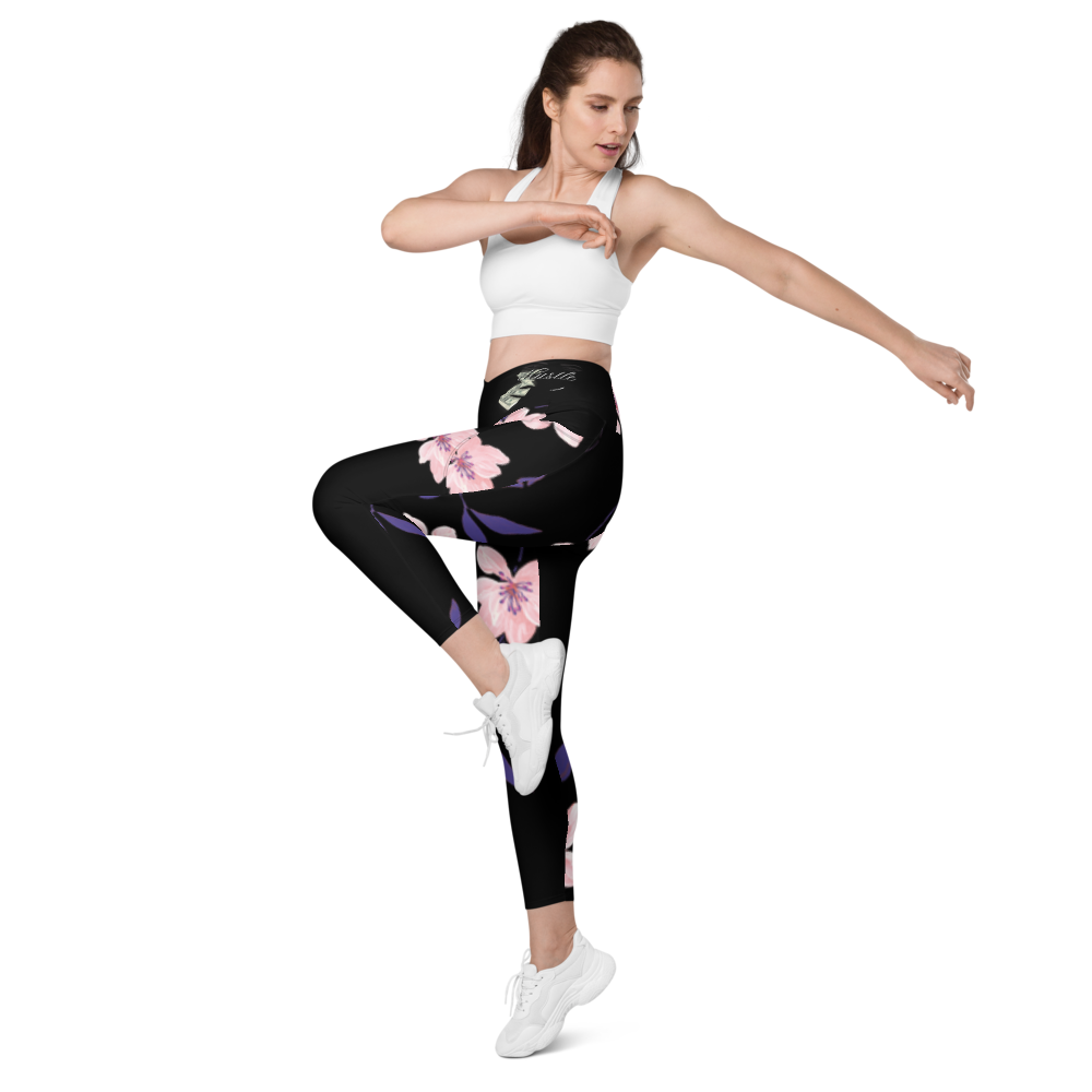 Crossover leggings with pockets