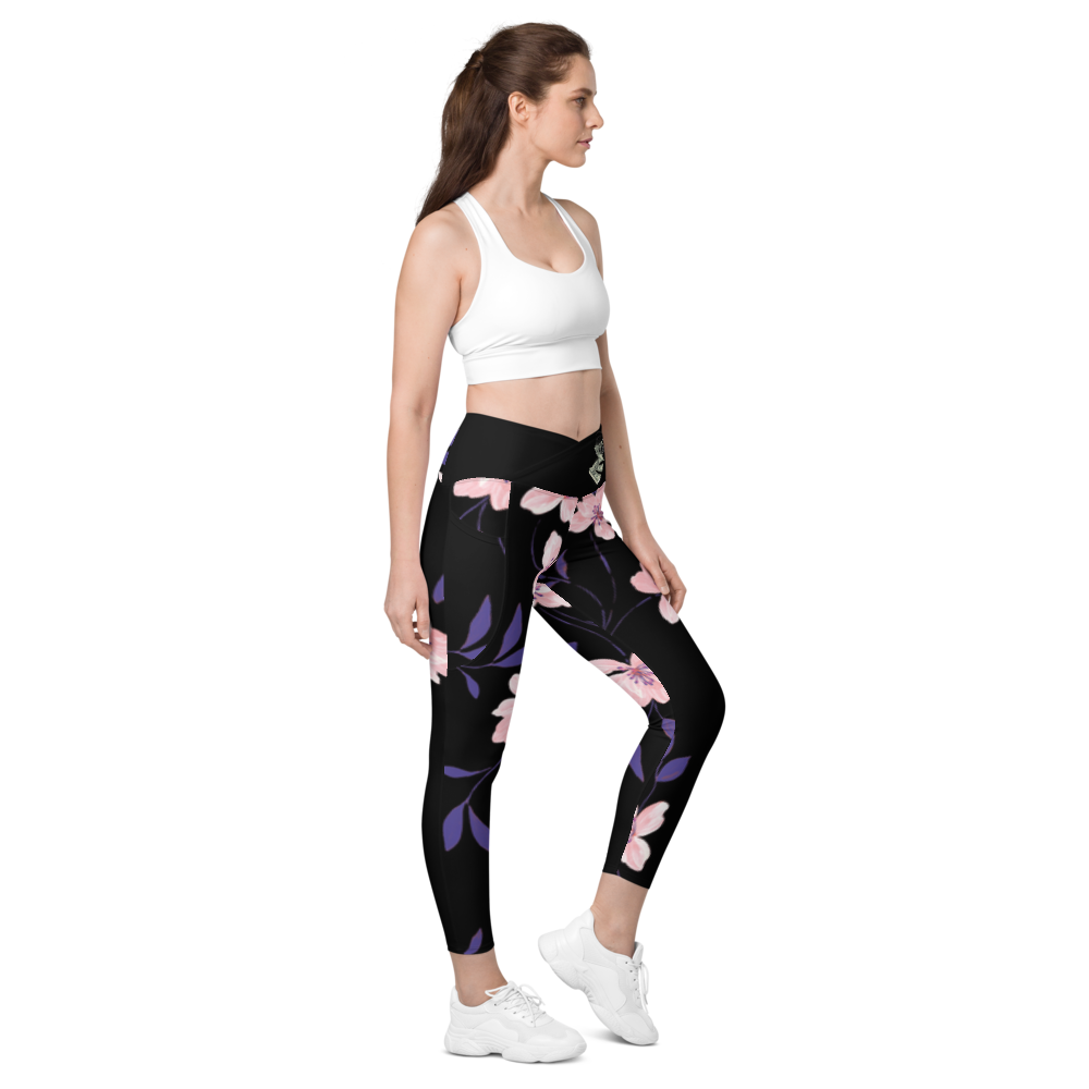 Crossover leggings with pockets